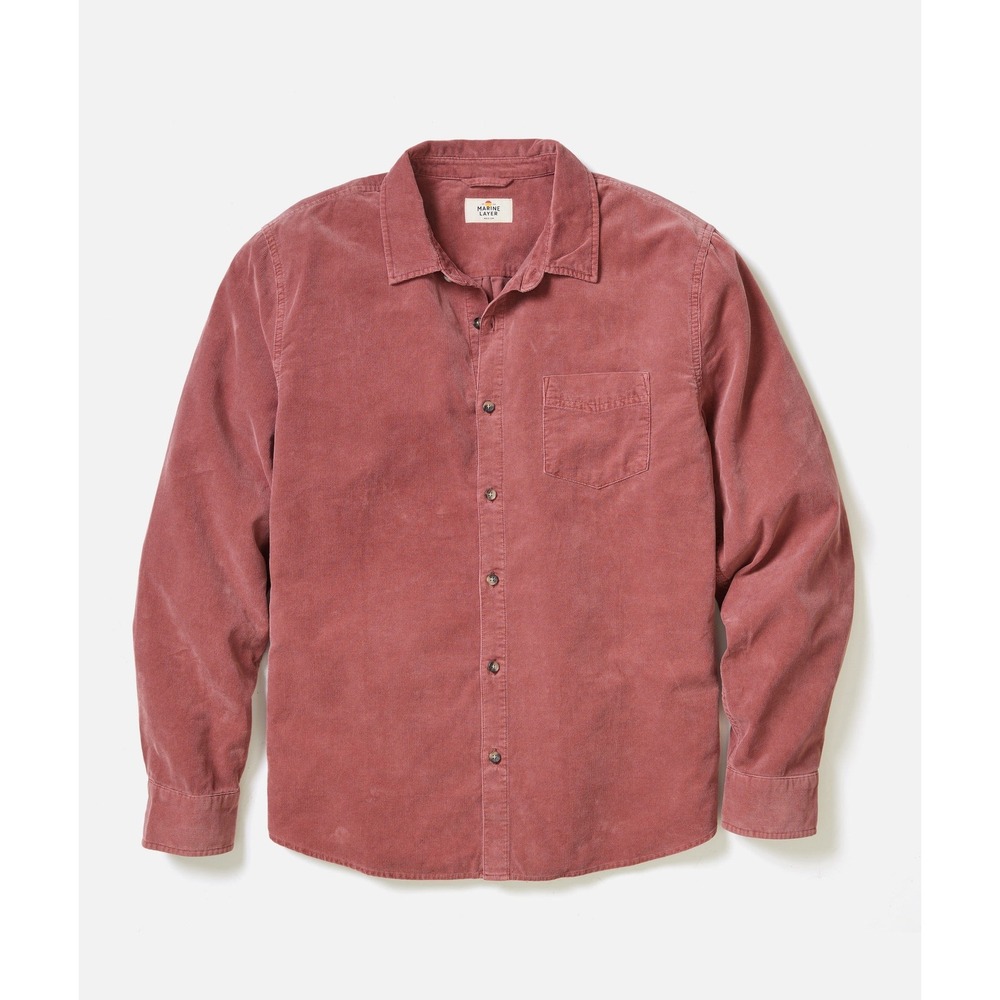 Marine Layer Lightweight‎ Corduroy Shirt Auburn Medium New With Tags